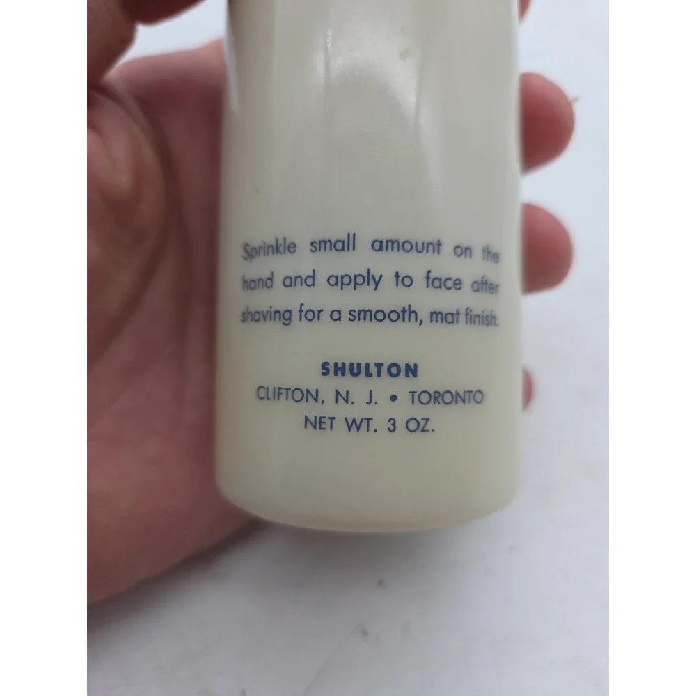 Vintage Old Spice Shulton After Shave Talcum Powder 3 OZ Milk Glass Bottle
